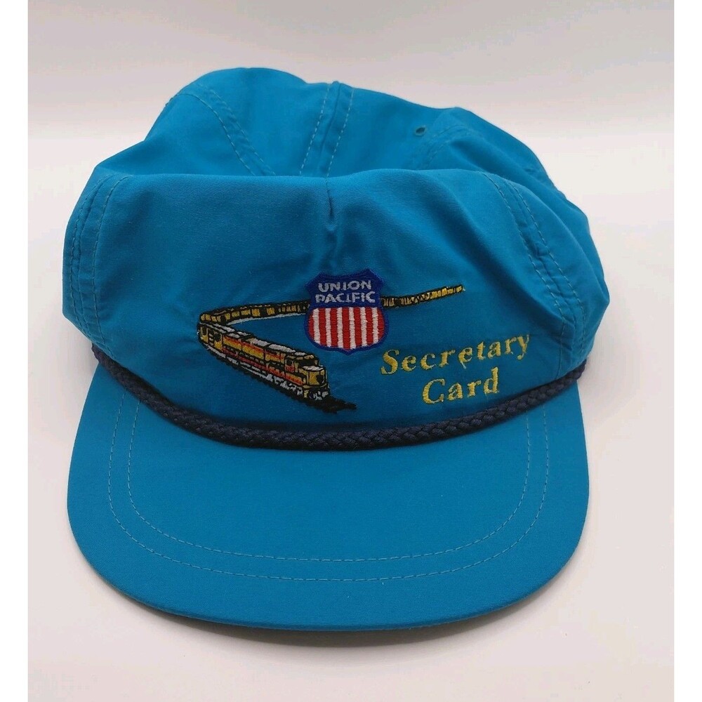 Vintage Green Union Pacific Secretary Card Metal Clasp Baseball Hat